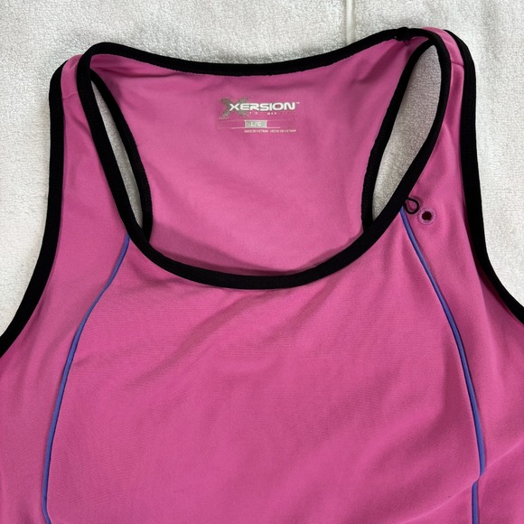 Xersion Performance Wear Athletic Tank‎ Top Womens Large Pink Black Mesh Detail - Picture 5 of 10